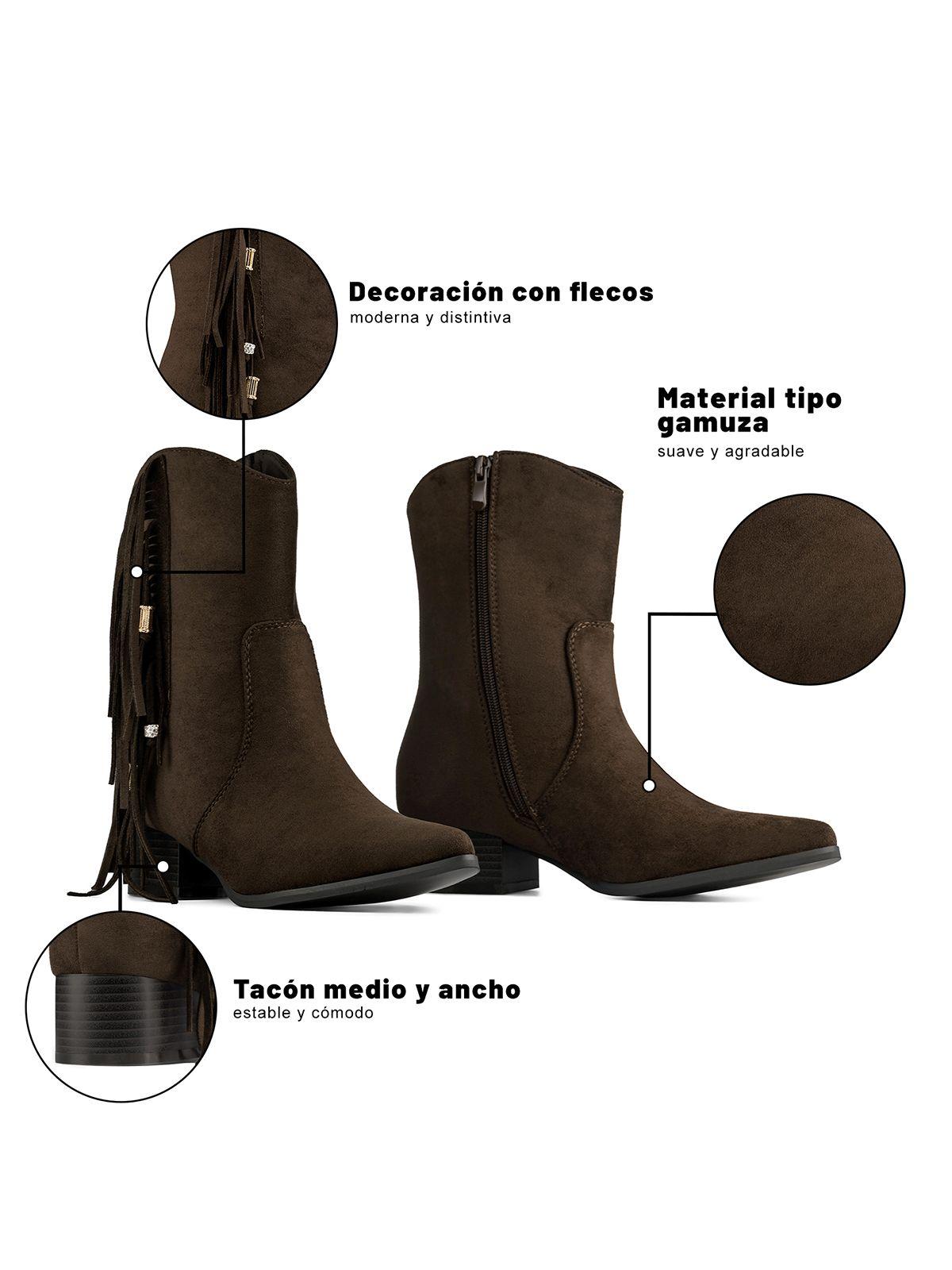 Botín Taco Mujer Casual PU Textil Weide CZY661-8