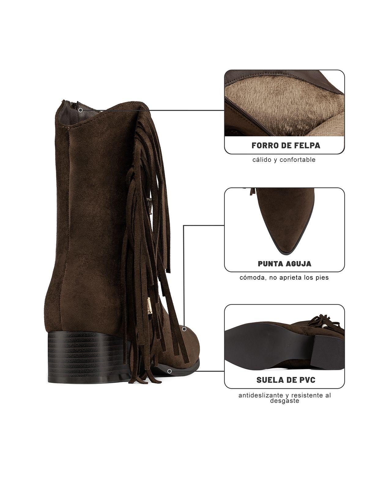 Botín Taco Mujer Casual PU Textil Weide CZY661-9