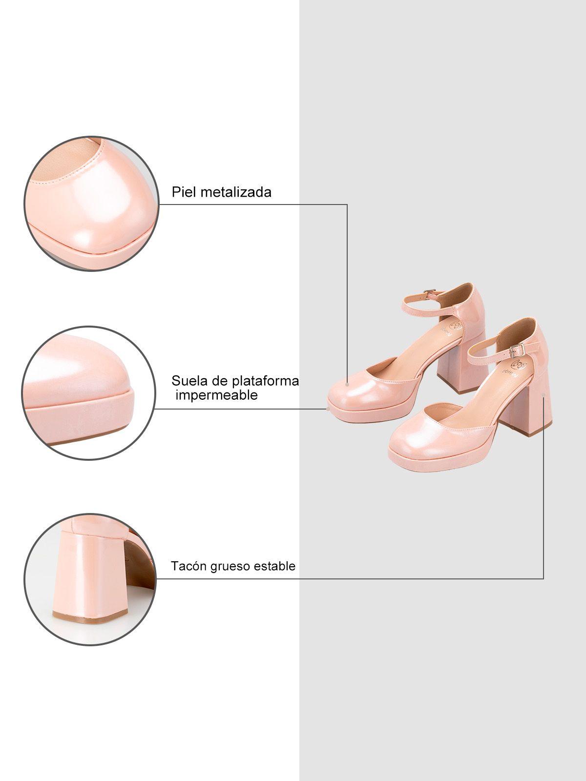 Zapatos Taco Mujer Amalia Rosado Weide-4