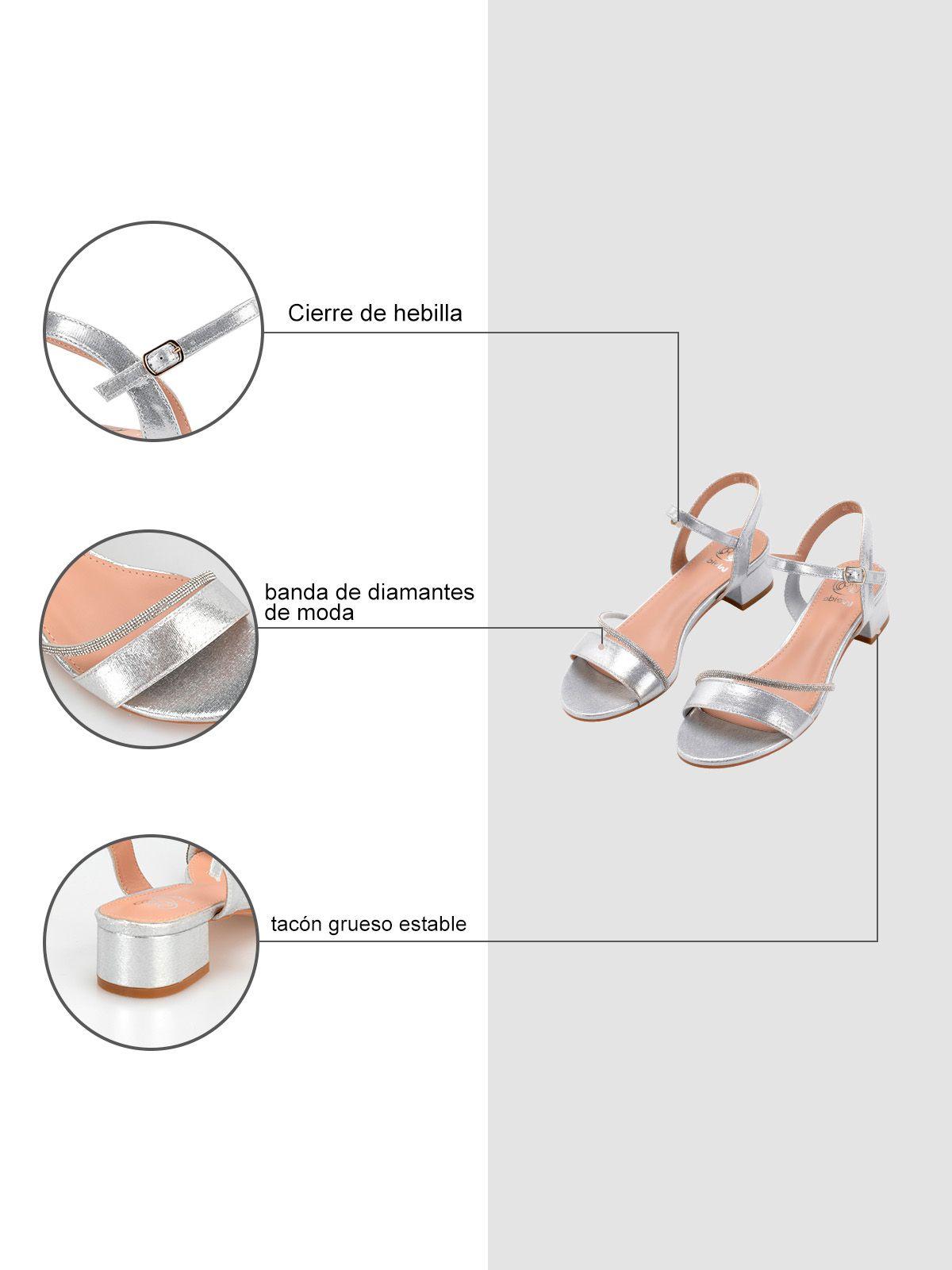 Sandalia Taco Plateada Fiesta Mujer Weide YOU220-5
