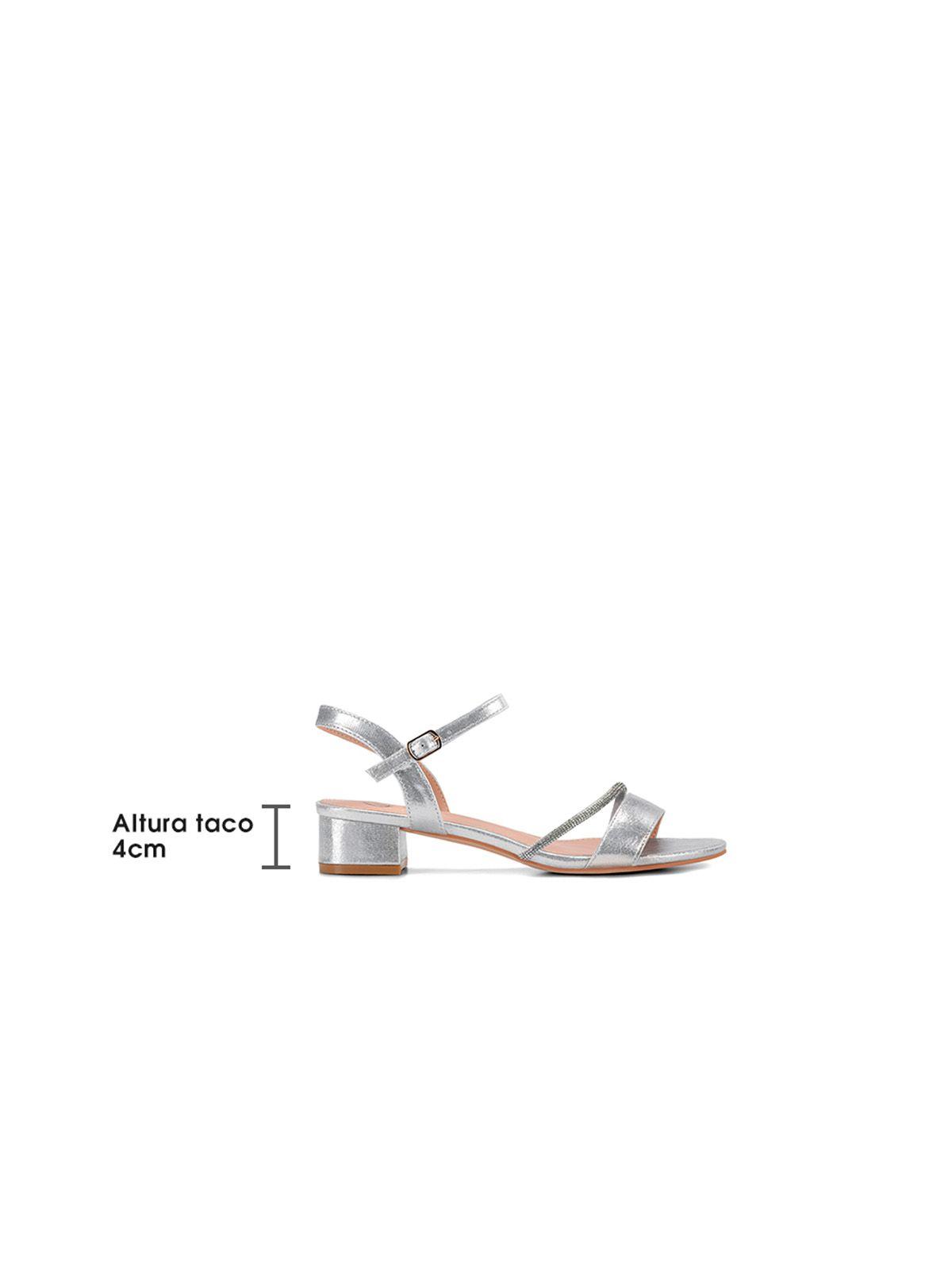 Sandalia Taco Plateada Fiesta Mujer Weide YOU220-6