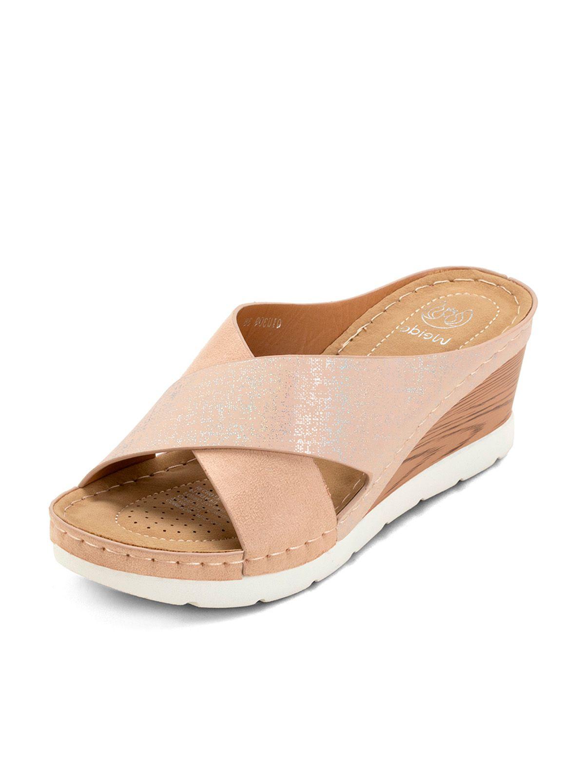 Sandalia Plataforma Beige Casual QIU309 Weide-0