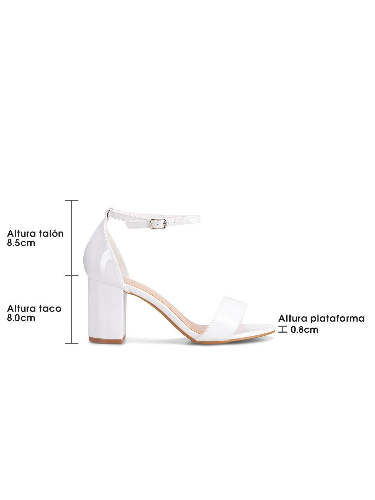 Sandalia Casual Taco Alto Blanca Mujer Weide GH80-6