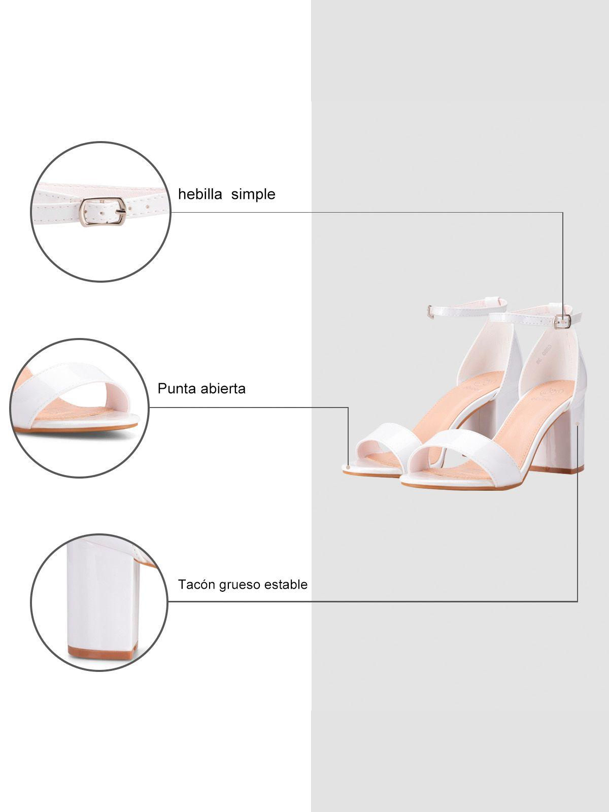 Sandalia Casual Taco Alto Blanca Mujer Weide GH80-5