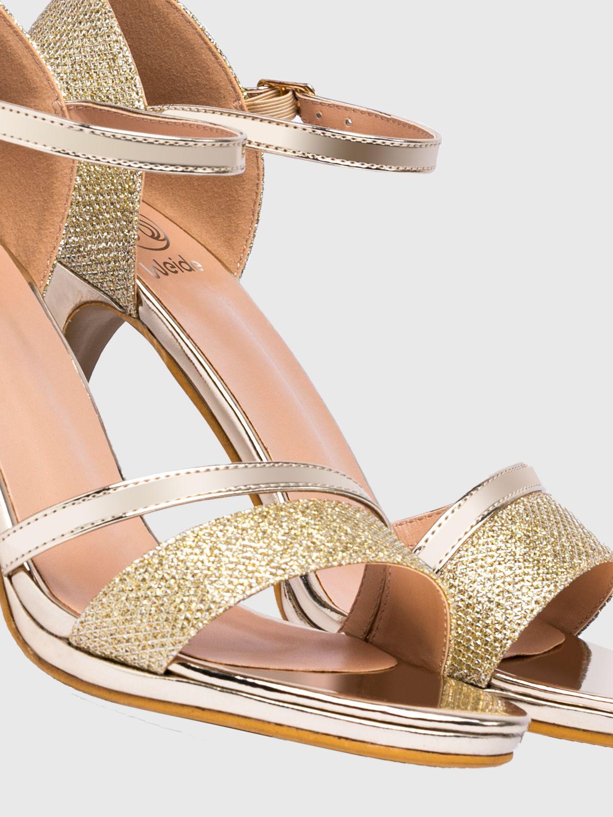 Sandalia Taco Dorado Fiesta QIU285 Weide-5