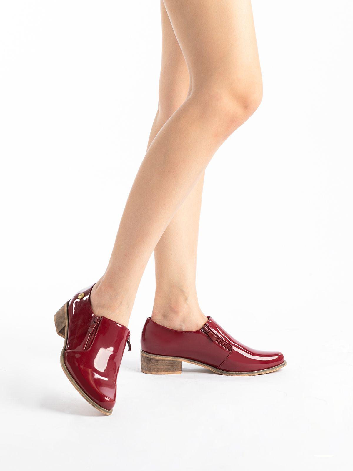Mocasin Mujer Dolores Rojo Oscuro Weide-1