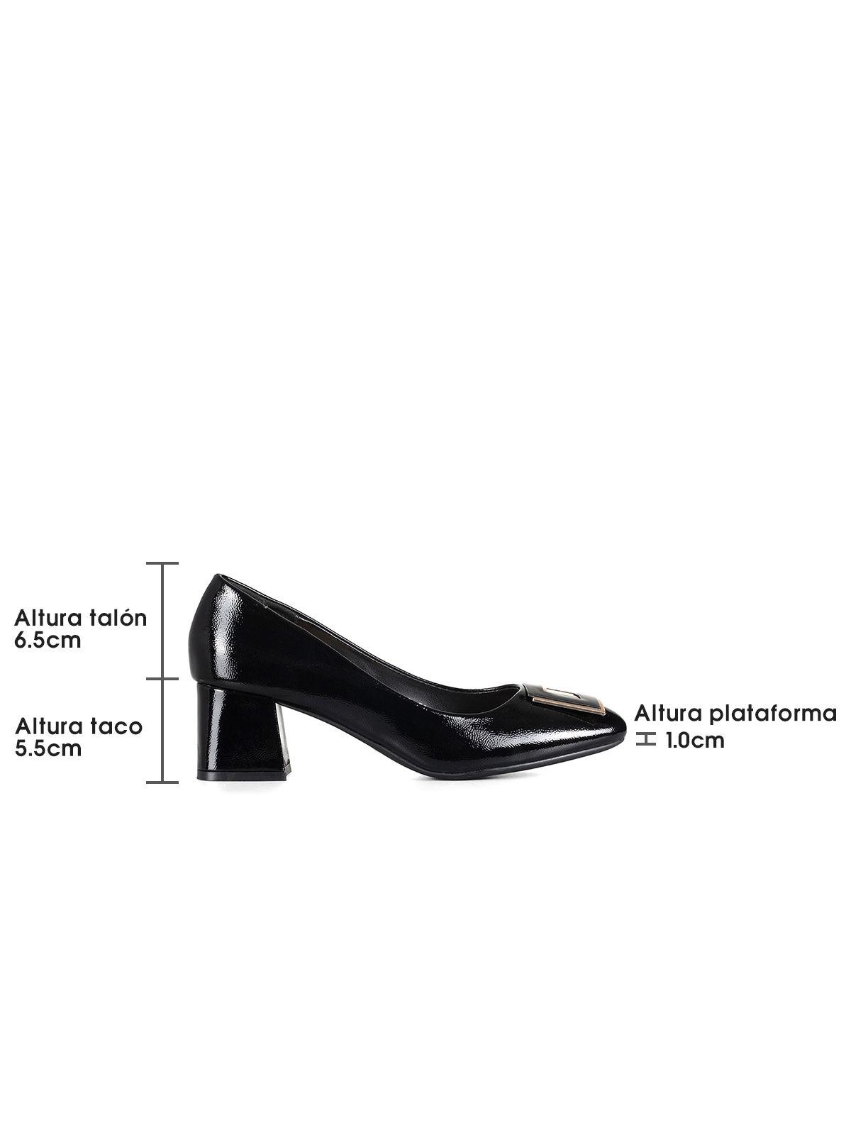 Zapato Taco Mujer Acabado Charol  Formal  Weide GH137-3