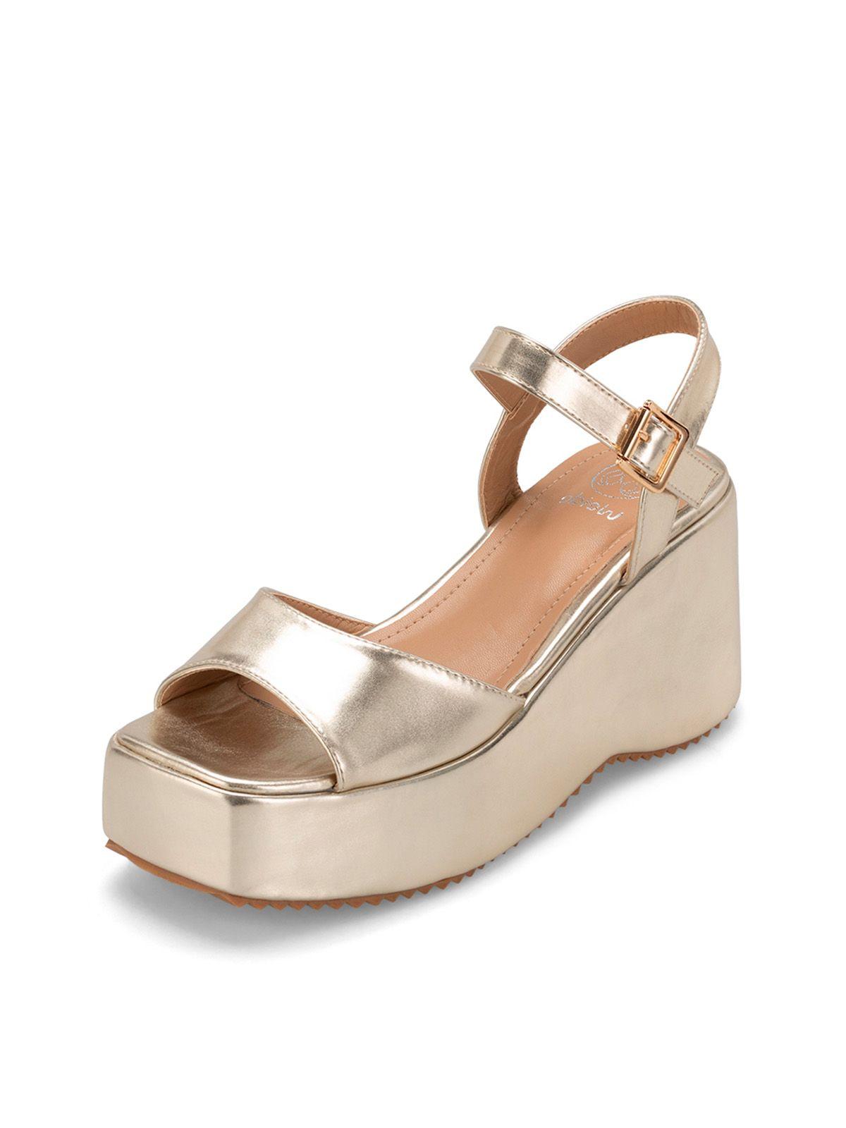 Sandalia Plataforma Dorado Casual LT105 Weide-0