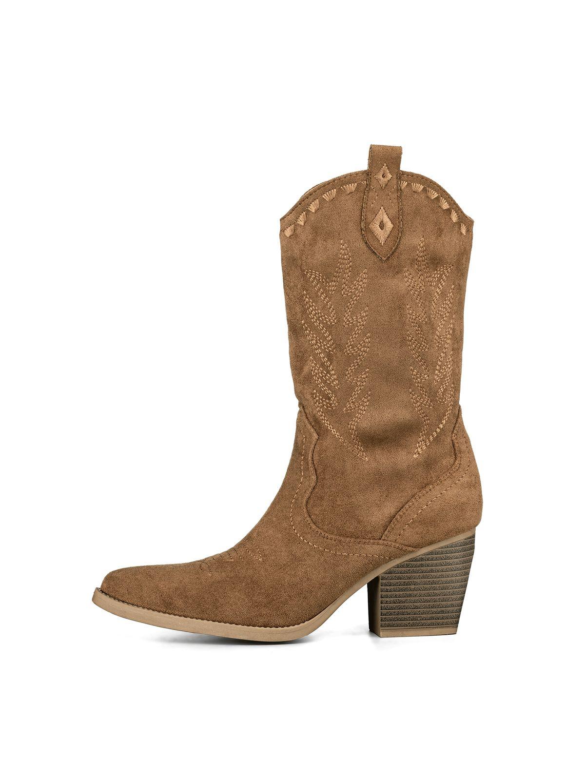Botin Casual Mujer Vintage Moda Cowboy Bordado Weide QBM21-4