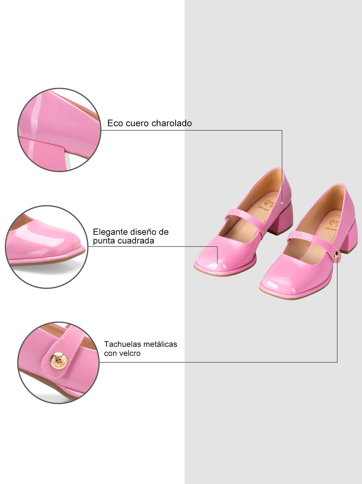 Zapatos Taco Mujer Amelia Rosado Weide-4