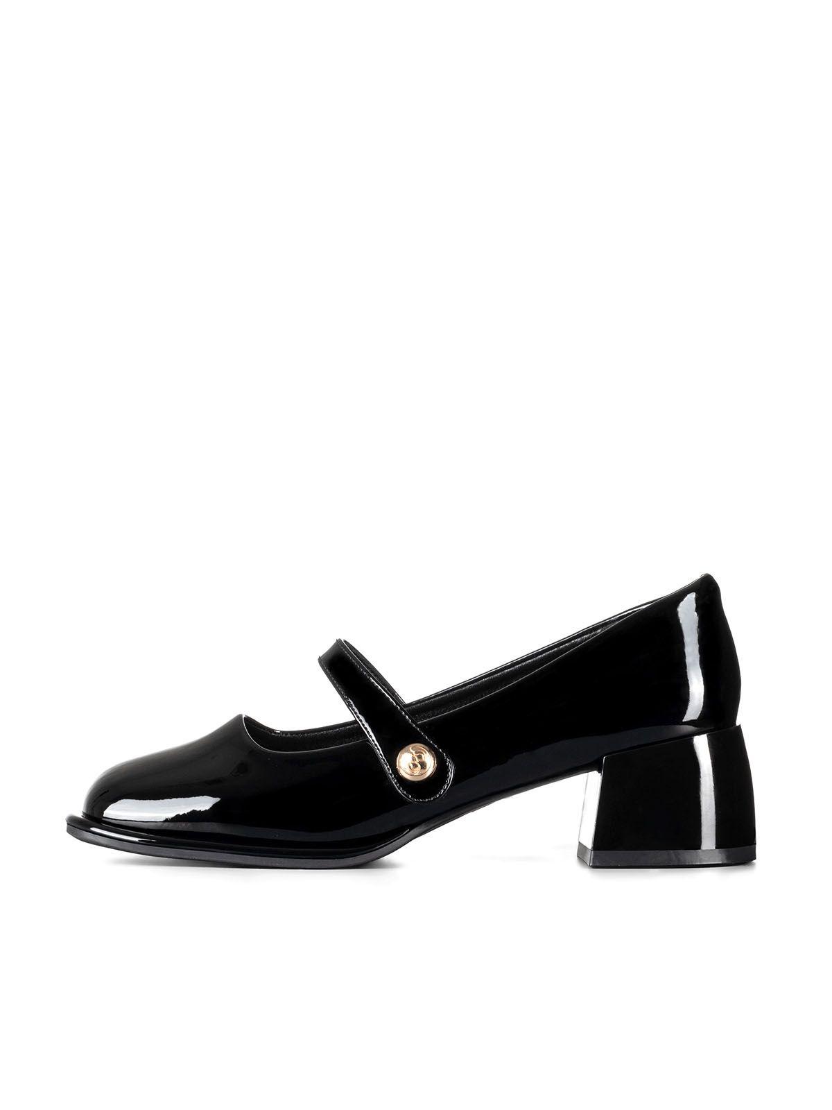 Zapato Mary Jane Negro Charol Elegante Mujer Weide YL56-2