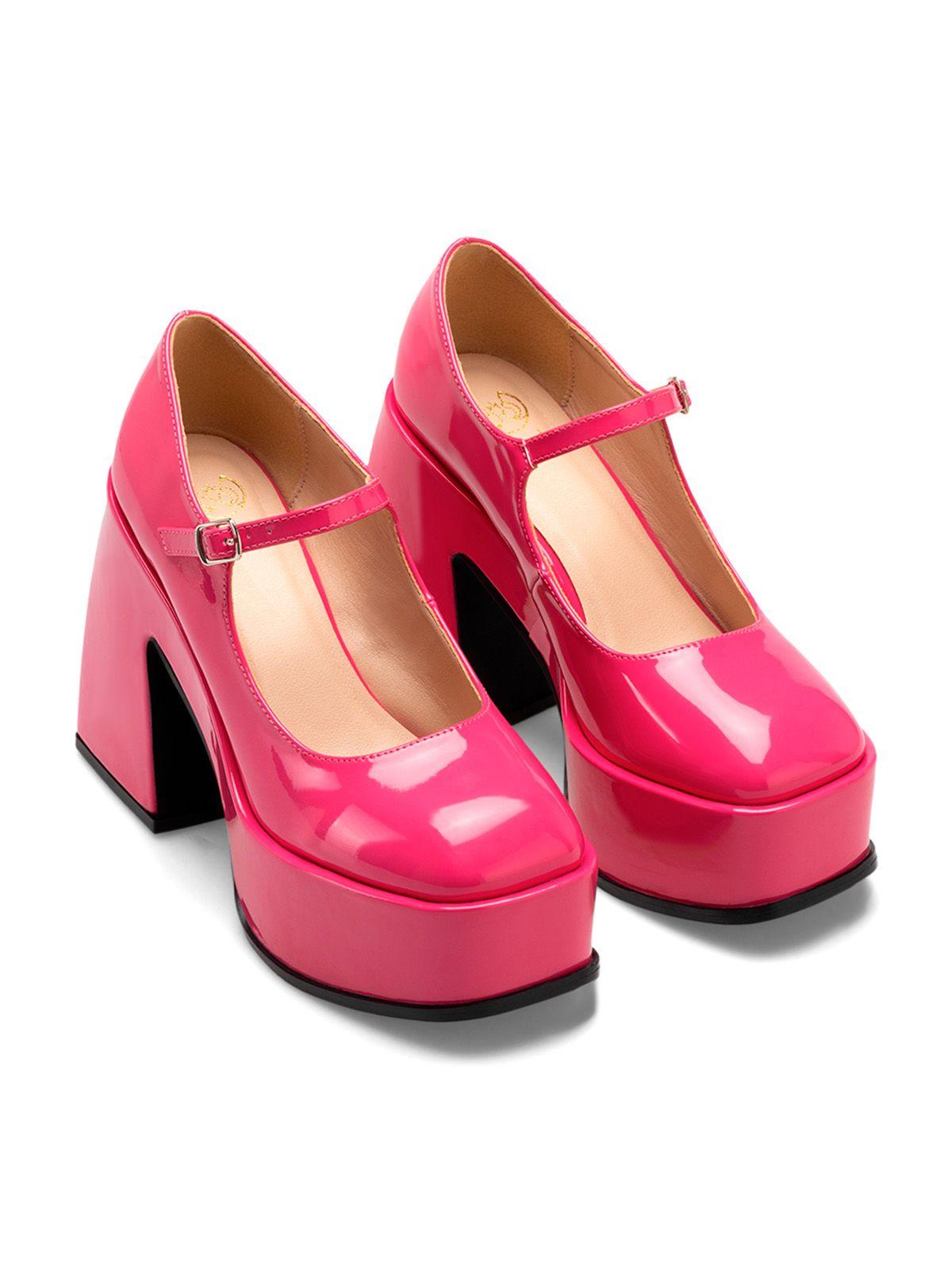 Zapato Taco Alto  Durazno Casual YL51 Weide-2