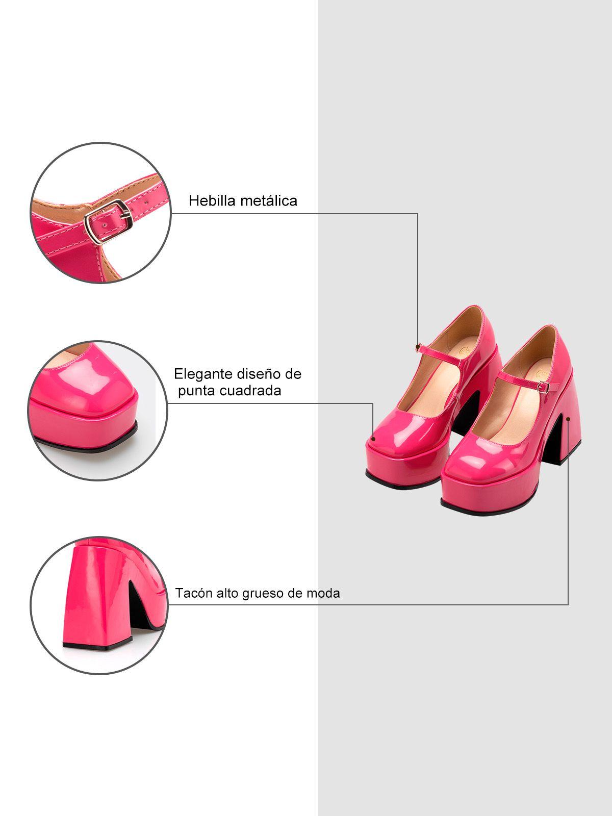 Zapato Taco Alto  Durazno Casual YL51 Weide-5