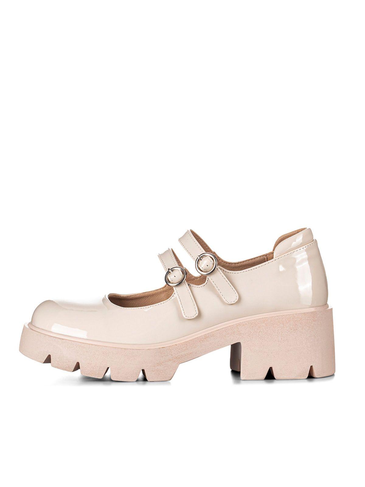 Zapatos Taco Mary Jane Beige Formal Mujer Weide YL57-2