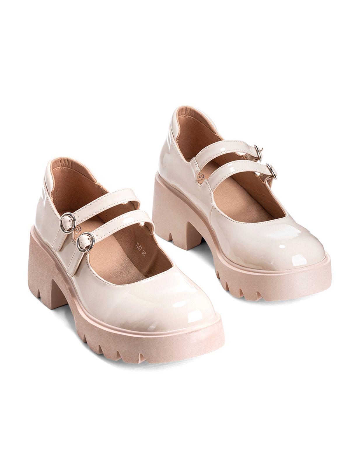 Zapatos Taco Mary Jane Beige Formal Mujer Weide YL57-4