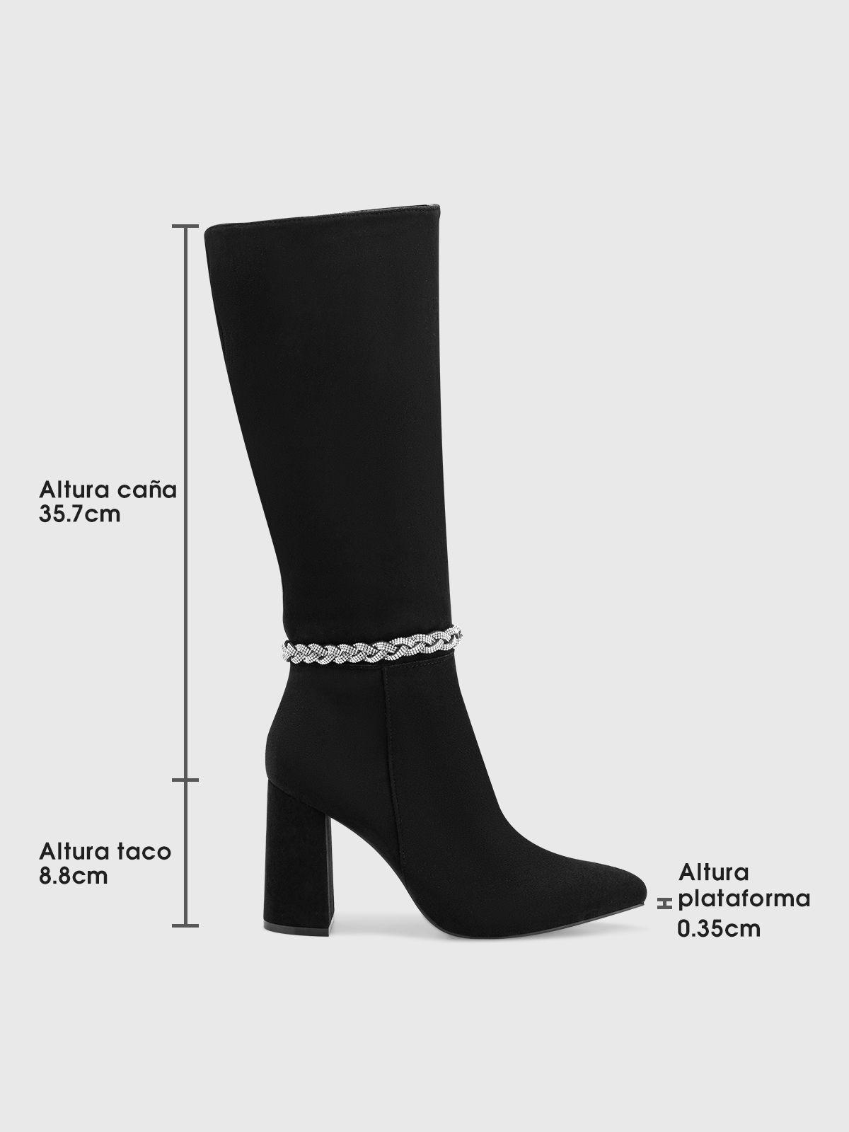 Bota Mujer Elena Suede Negro Weide-5