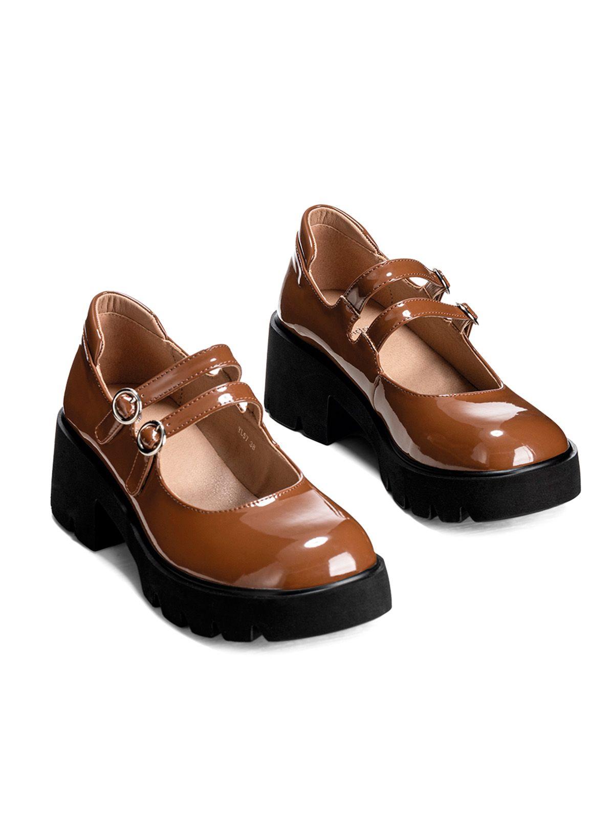 Zapatos Taco Mary Jane Marron Formal Mujer Weide YL57-4