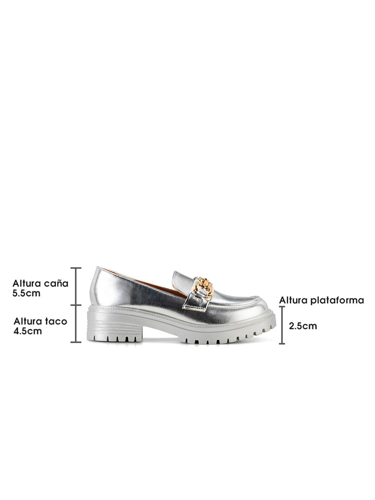 Zapato Taco Plateado Casual JN20 Weide-4