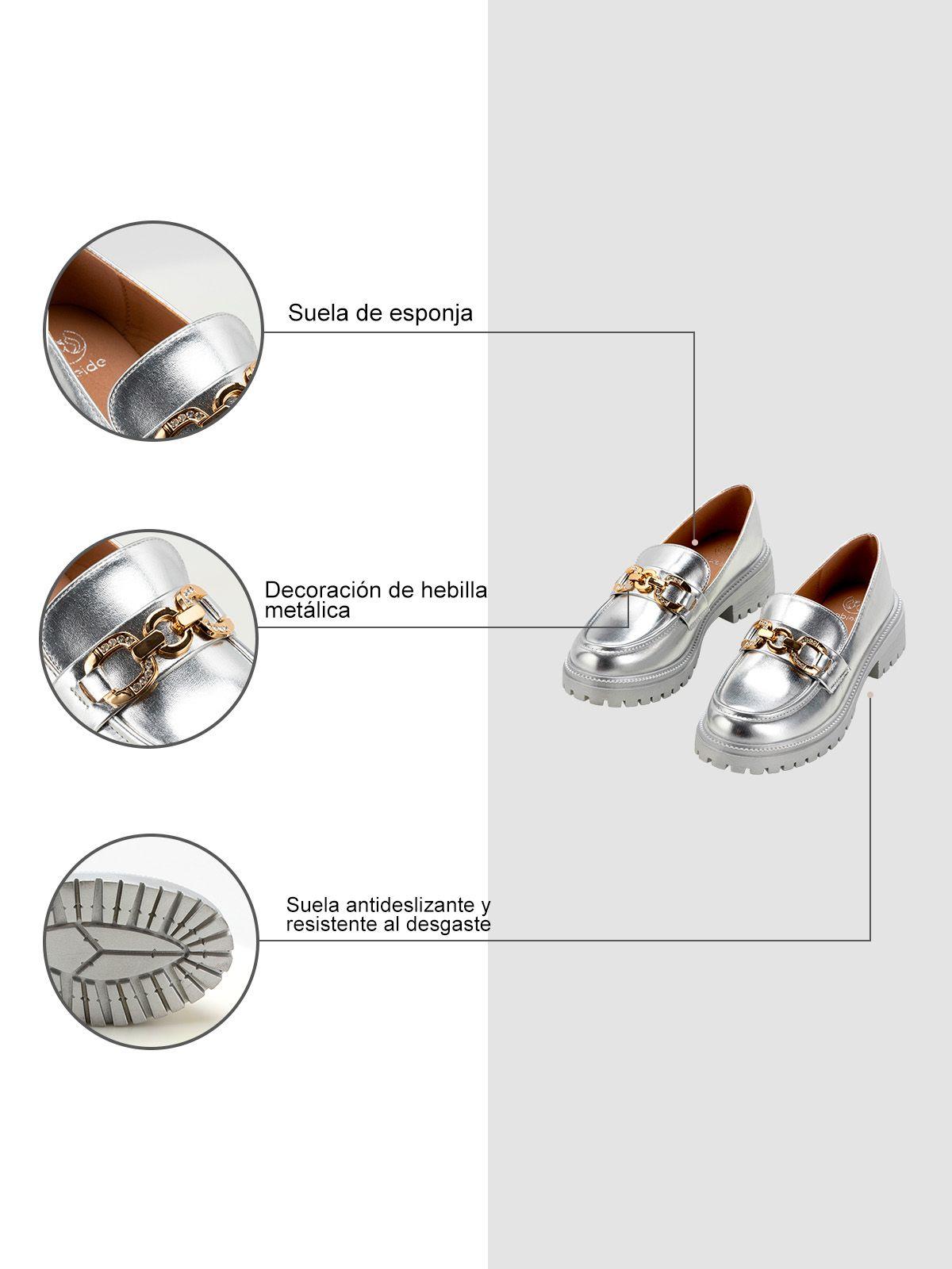 Zapato Taco Plateado Casual JN20 Weide-5