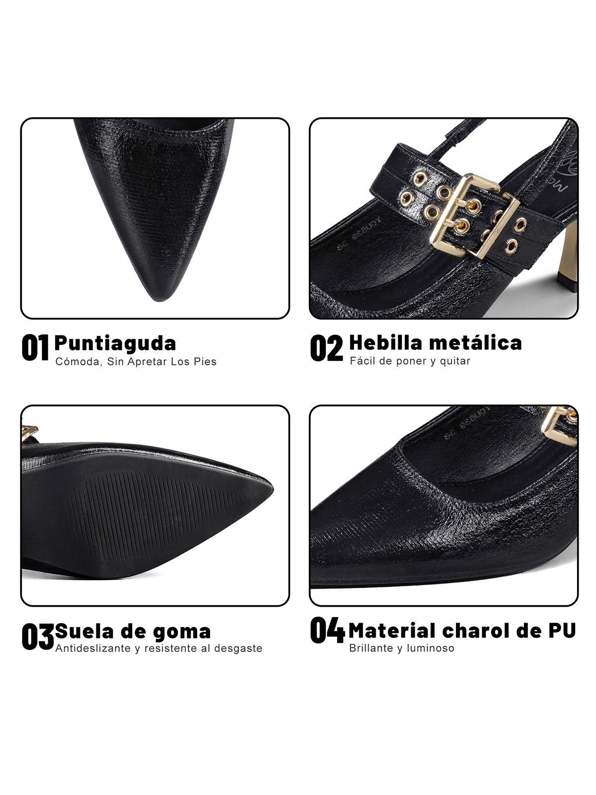 Zapato Taco Talón abierto Hebilla Mujer Weide YOU539-7