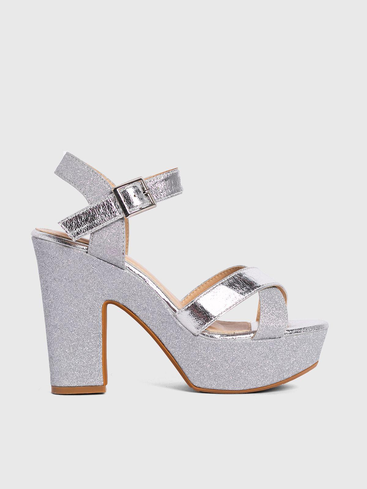 Sandalia Taco Plateado Fiesta YOU176 Weide-2