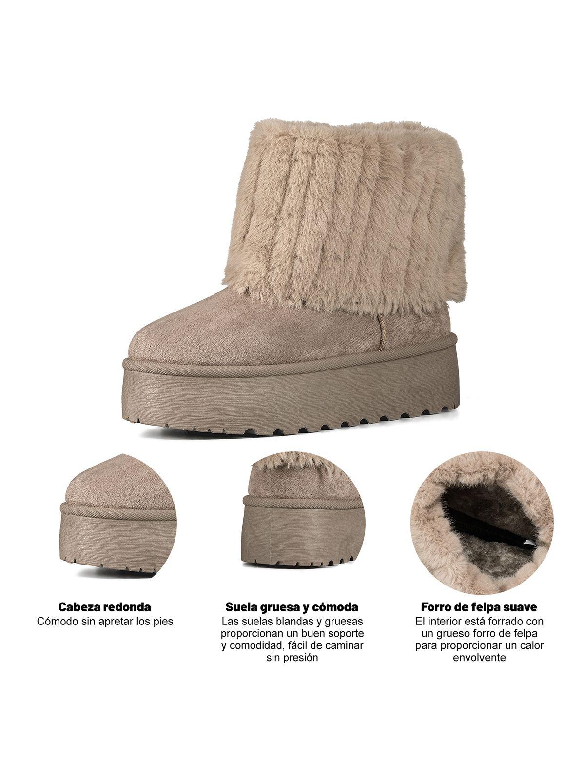 Botin Casual Mujer Vintage Moda Gamuza Con Felpa Weide SL23-6