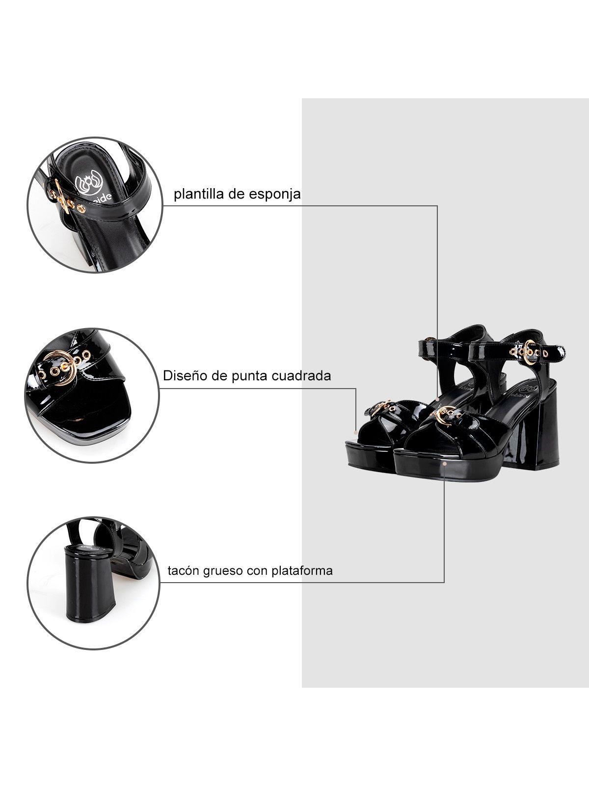 Sandalia Taco Negro Fiesta DMT11 Weide-5