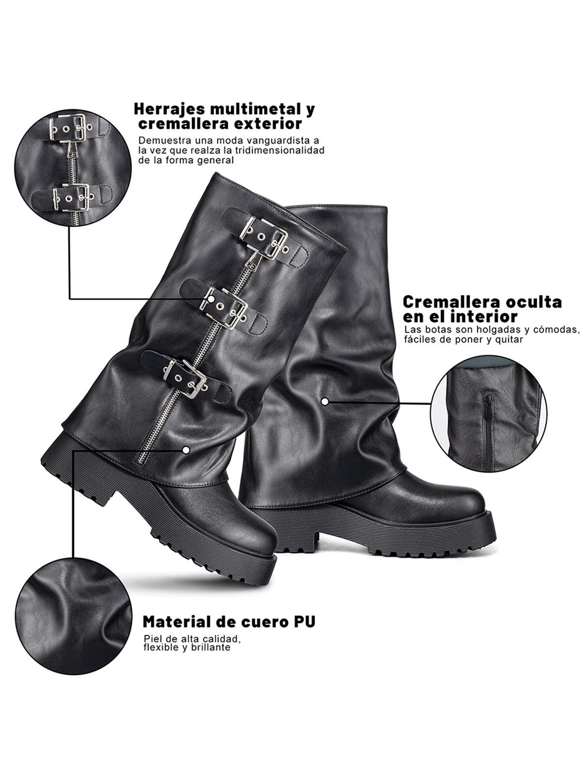 Botas Largas Casual Negro De Moda Mujer Weide RQ80-6
