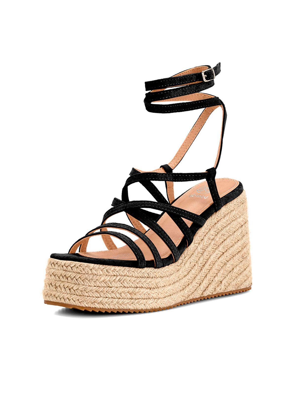 Sandalia Plataforma Negro Casual QIU322 Weide-0