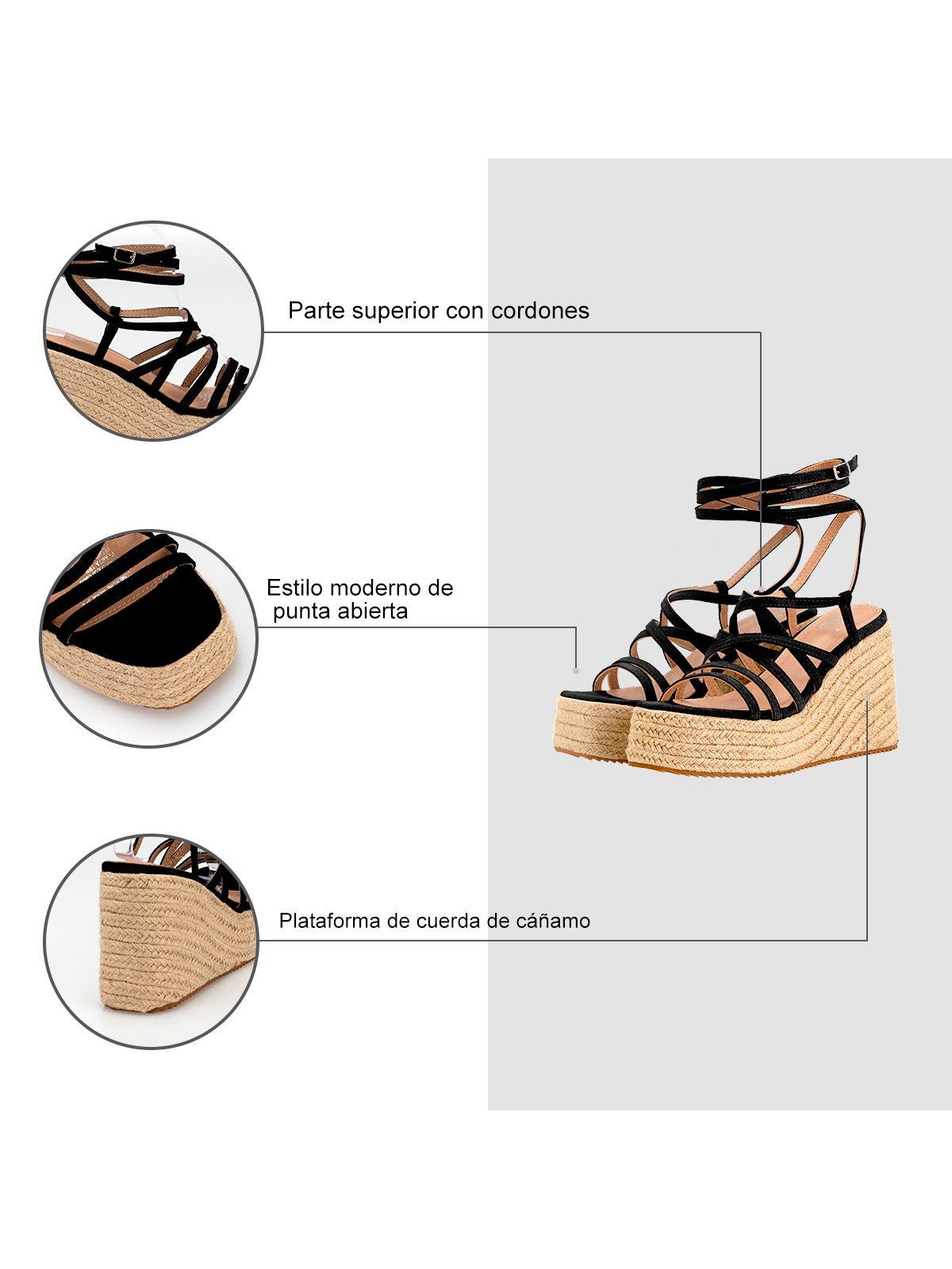 Sandalia Plataforma Negro Casual QIU322 Weide-5