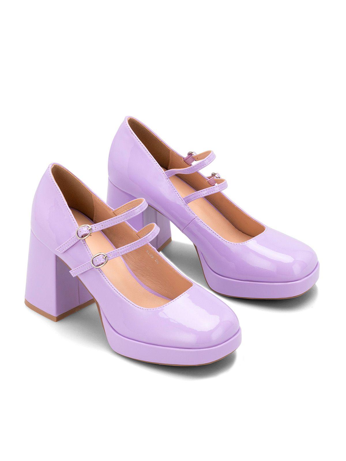 Zapato Taco Morado Casual YL39 Weide-2