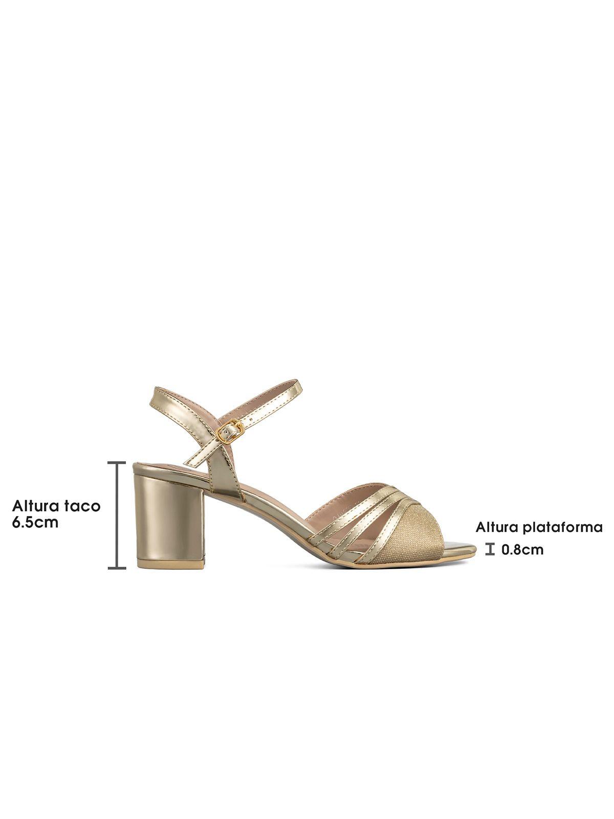 Sandalia Taco Dorado Fiesta Weide QIU257-5