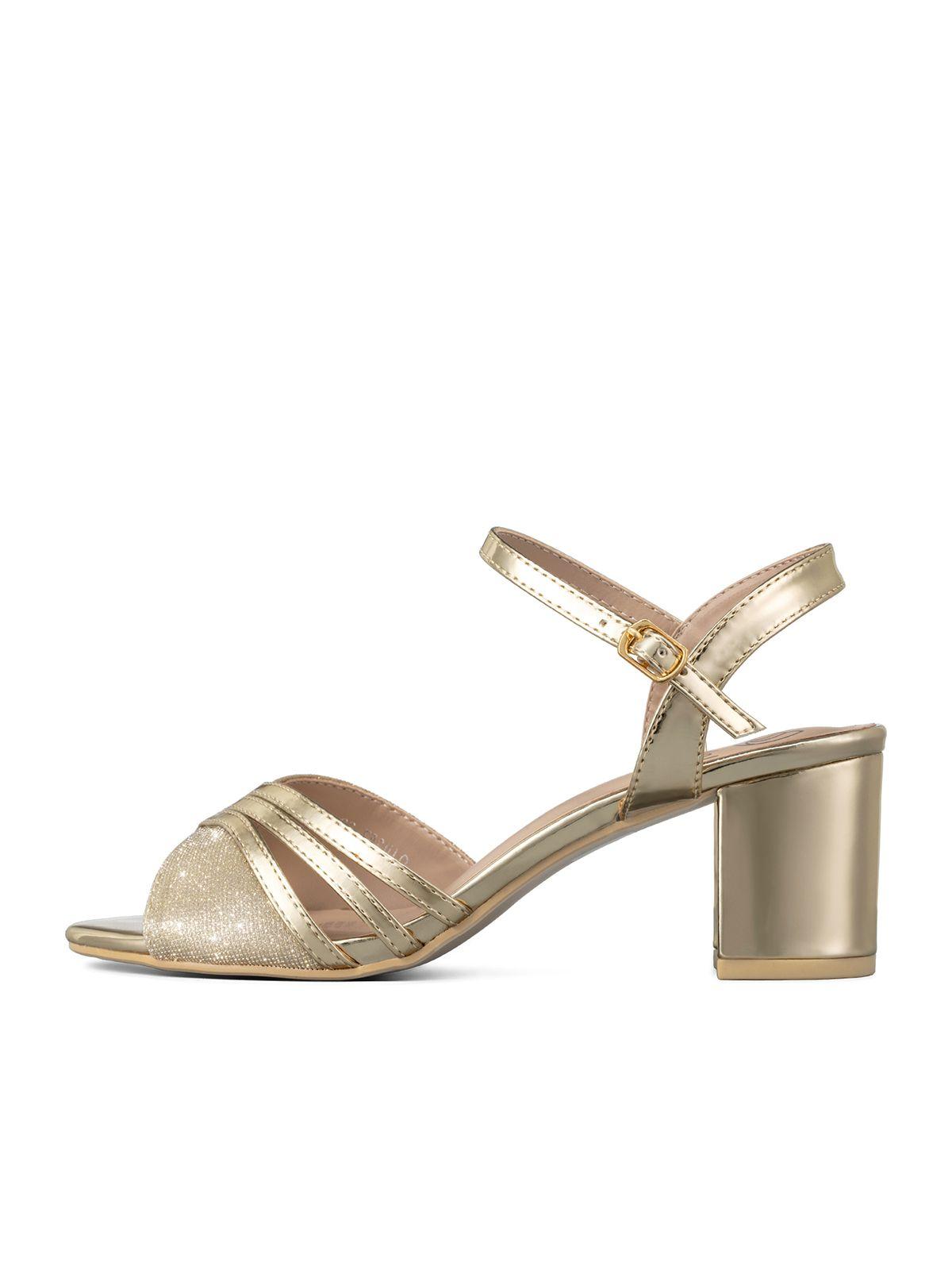 Sandalia Taco Dorado Fiesta Weide QIU257-4