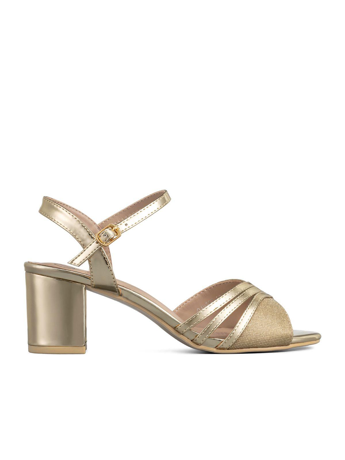 Sandalia Taco Dorado Fiesta Weide QIU257-4