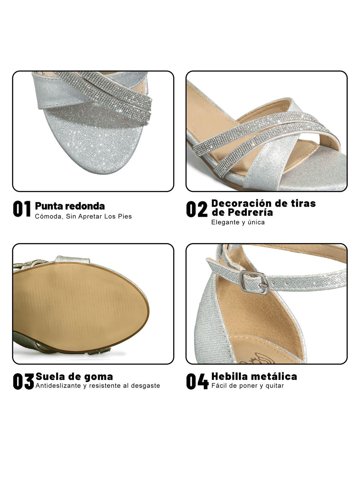 Sandalia Taco Grueso Fiesta Pedrería Mujer Weide YOU525-5