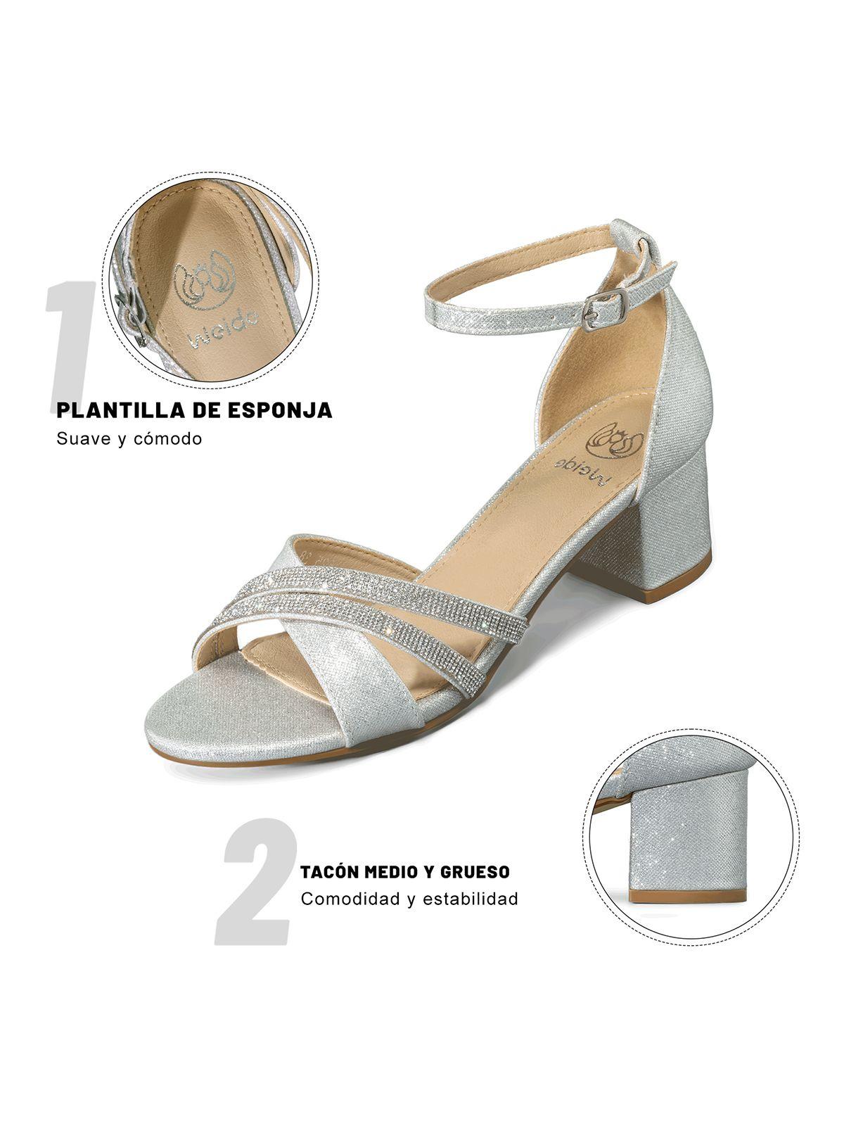 Sandalia Taco Grueso Fiesta Pedrería Mujer Weide YOU525-6
