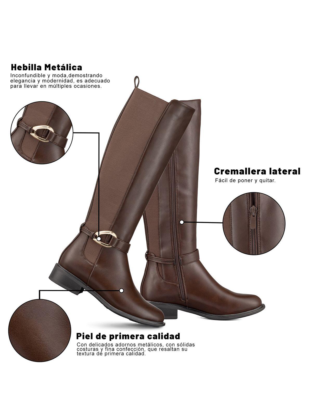 Bota Larga Mujer Casual Eco Cuero Moda Clasico Weide ZS70-7