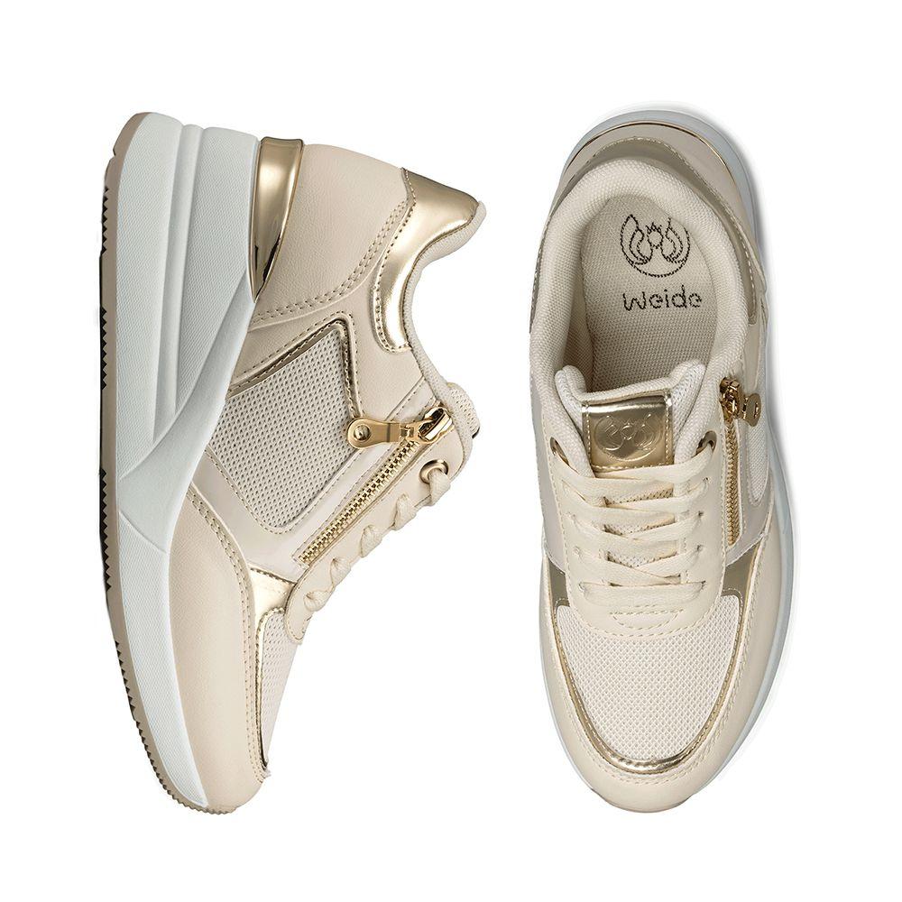 Zapatilla Deportiva Taco Cuña Malla Mujer Weide JLL60-2
