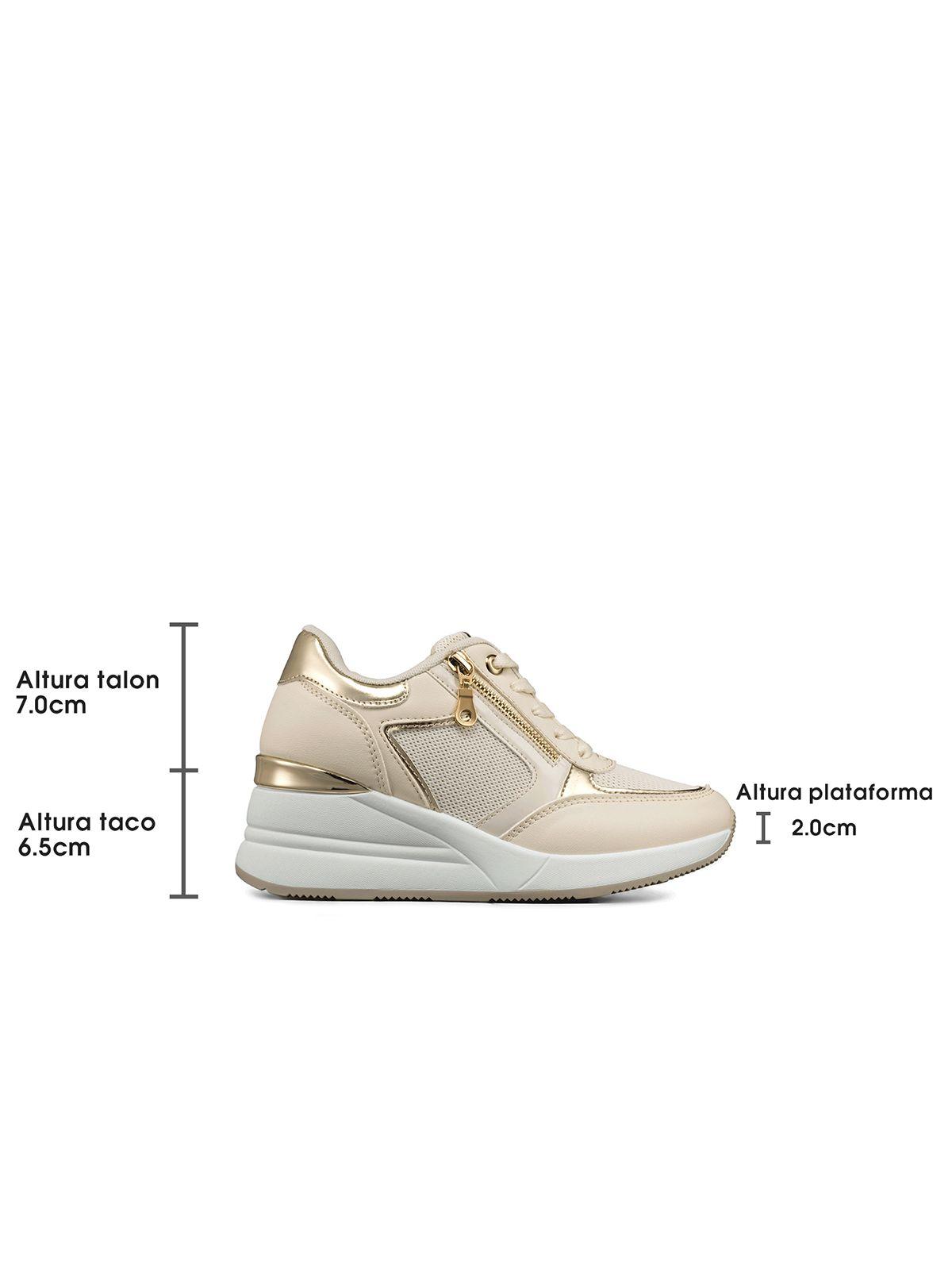 Zapatilla Deportiva Taco Cuña Malla Mujer Weide JLL60-4