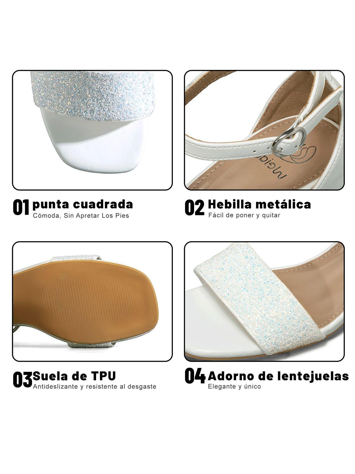 Sandalia Taco Grueso Punta Cuadrada Mujer Weide GH176-9