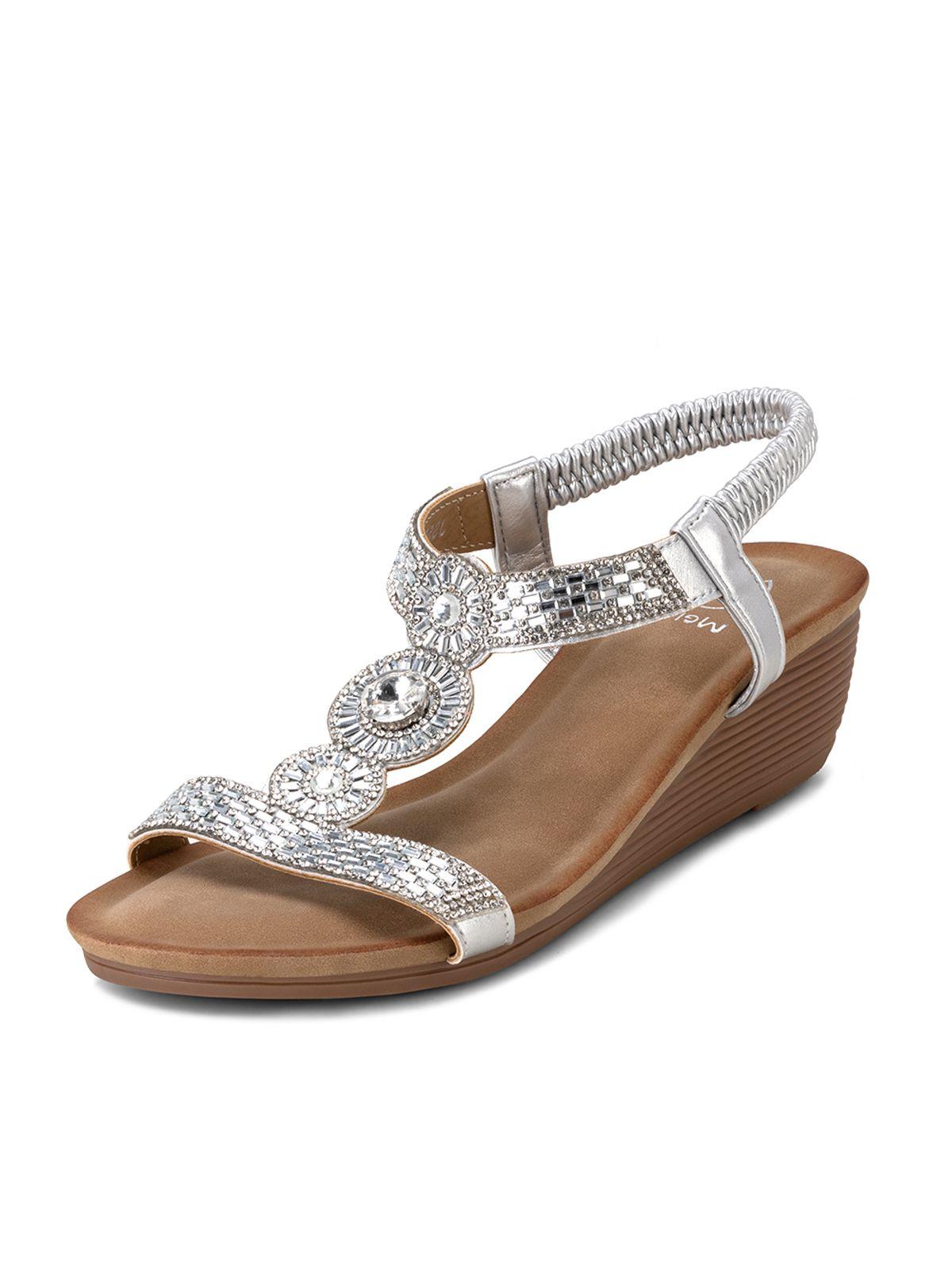 Sandalia Plana Plateado Casual JS55 Weide-0