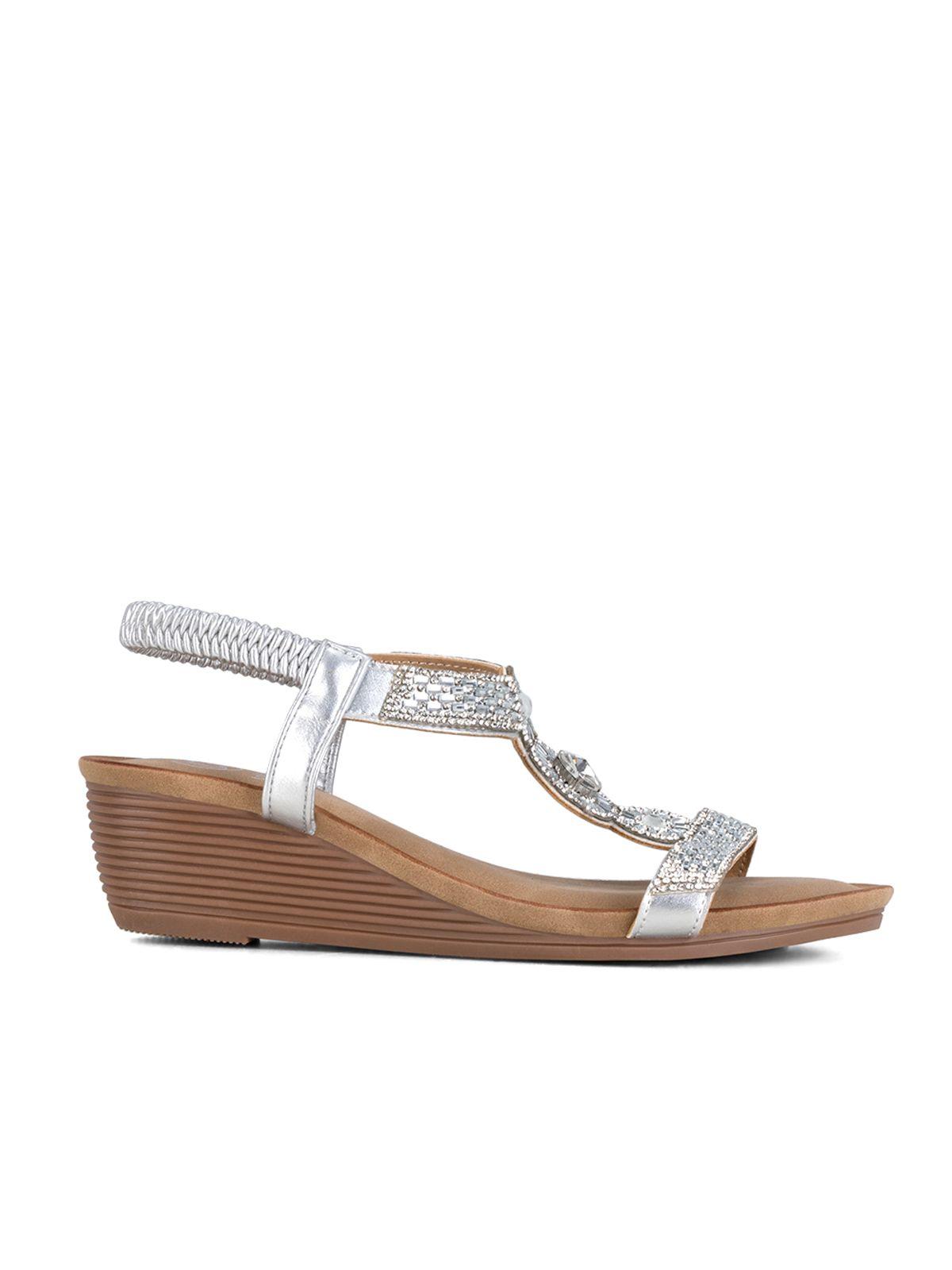 Sandalia Plana Plateado Casual JS55 Weide-1