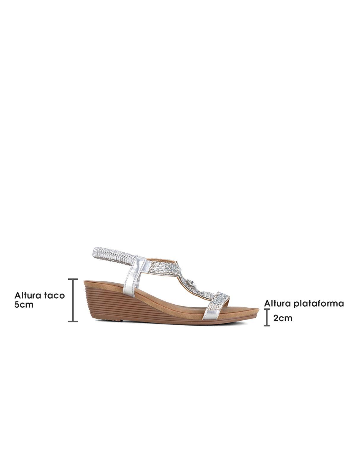 Sandalia Plana Plateado Casual JS55 Weide-5