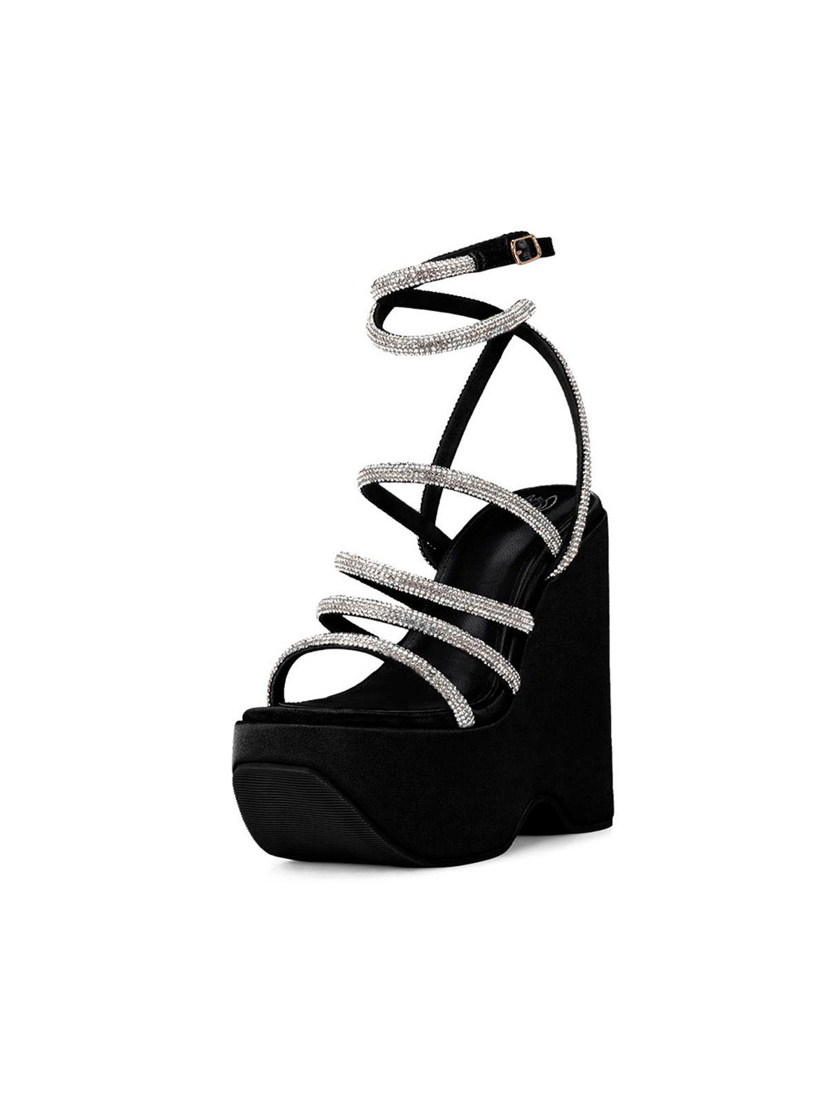 Sandalia Plataforma Negro Fiesta TFA185 Weide-0