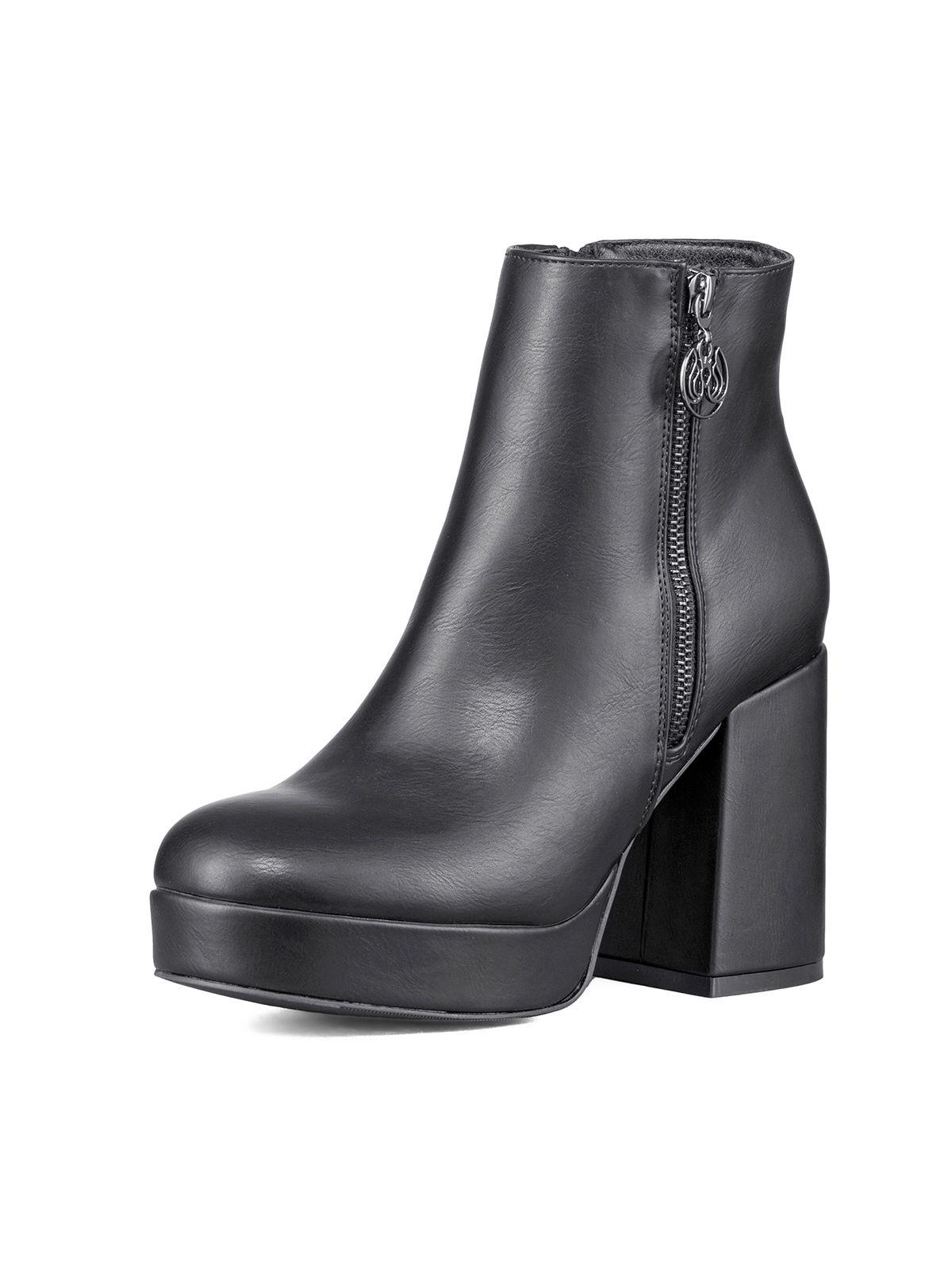 Botin Casual Mujer Eco Cuero Tacon Grueso Clasico Weide DH80-0