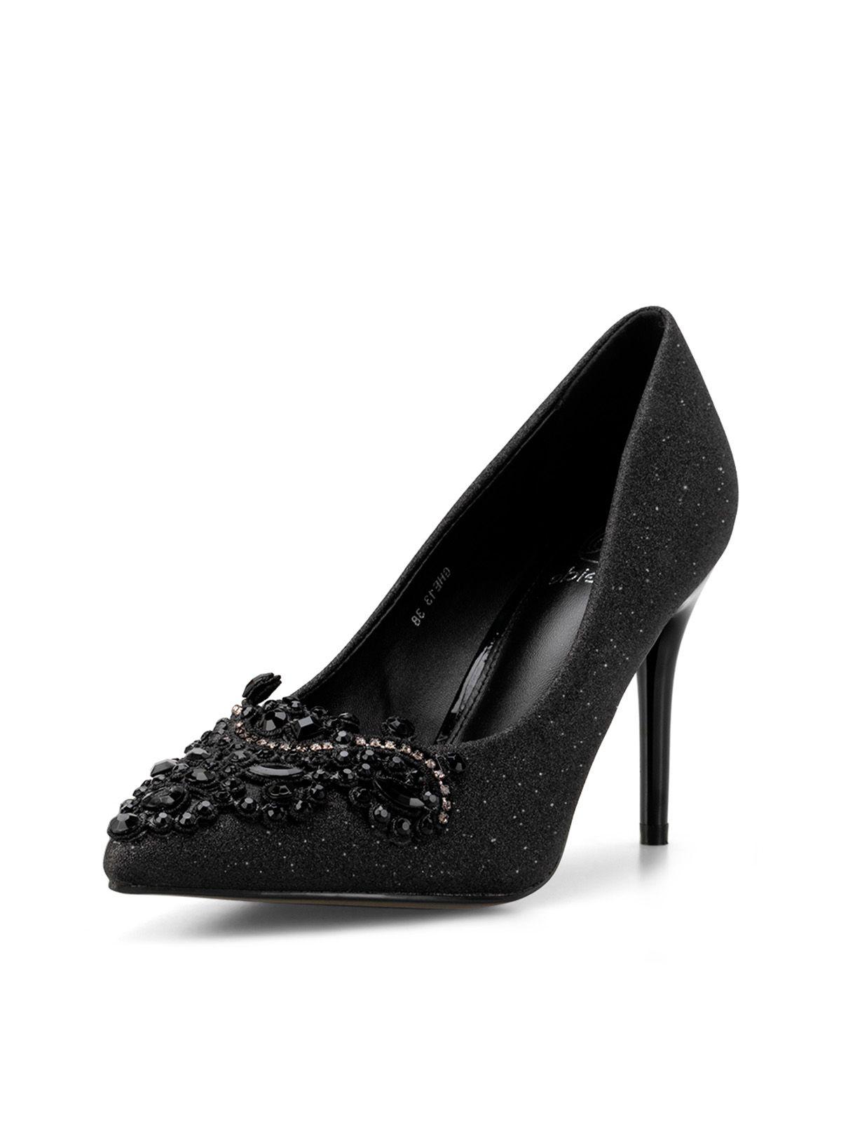 Zapato Taco Alto Negro Fiesta GHE13 Weide-0