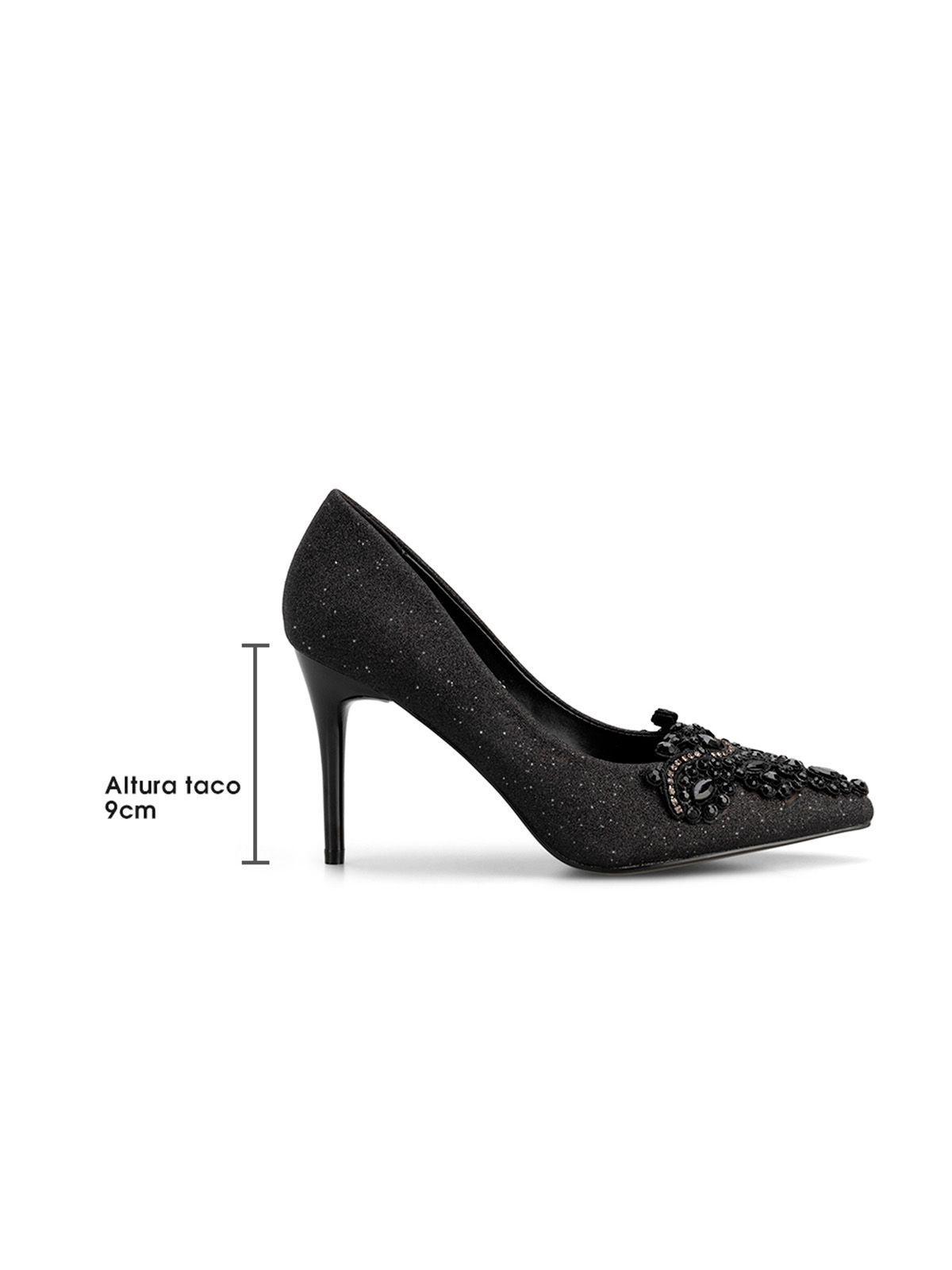 Zapato Taco Alto Negro Fiesta GHE13 Weide-4