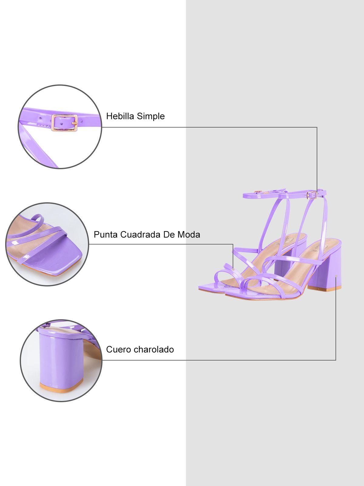 Sandalia Taco Morado Fiesta QIU299 Weide-5