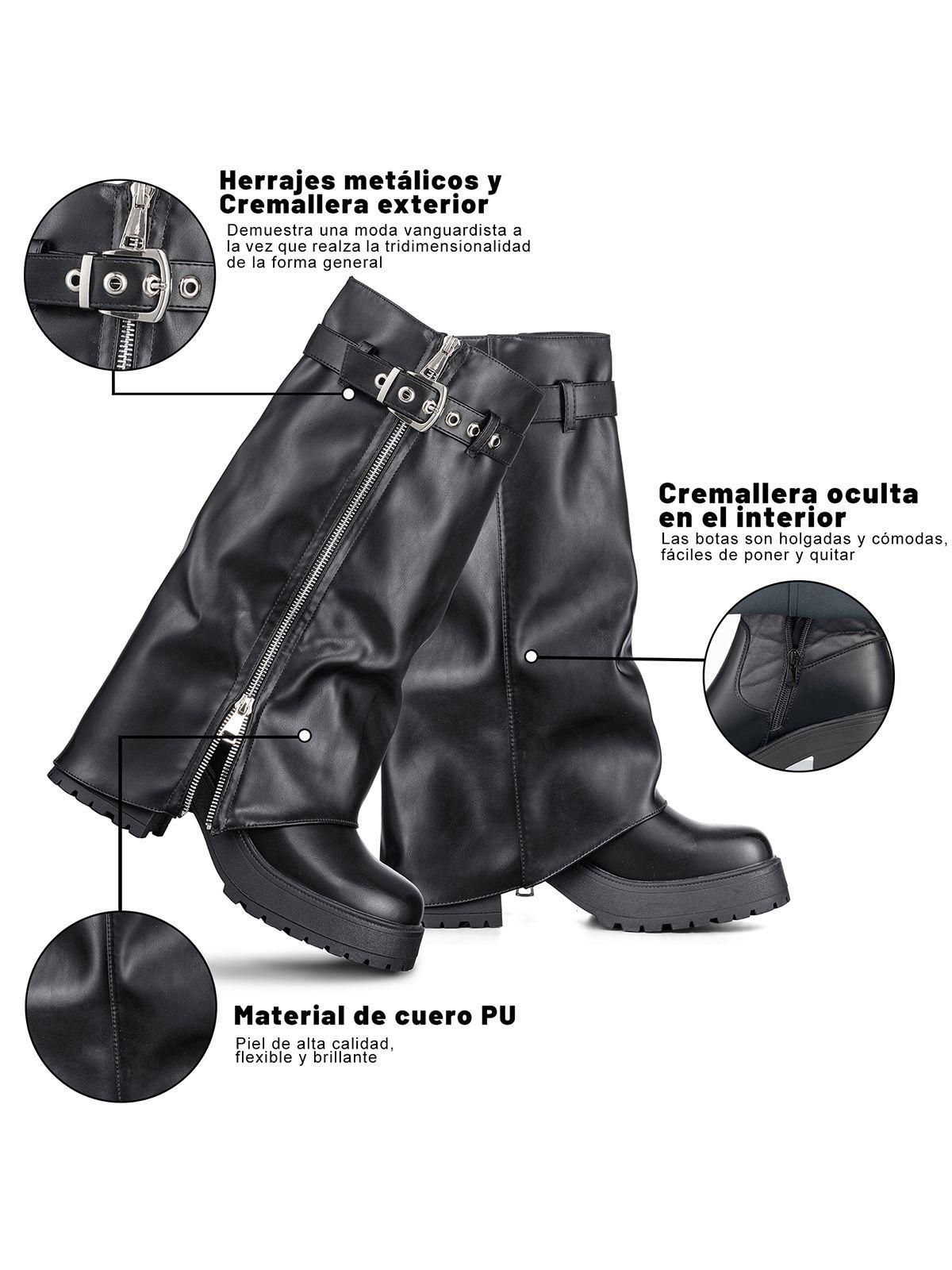 Botas Largas Mujer De Moda Eco Cuero Vintage Weide CZY603-6