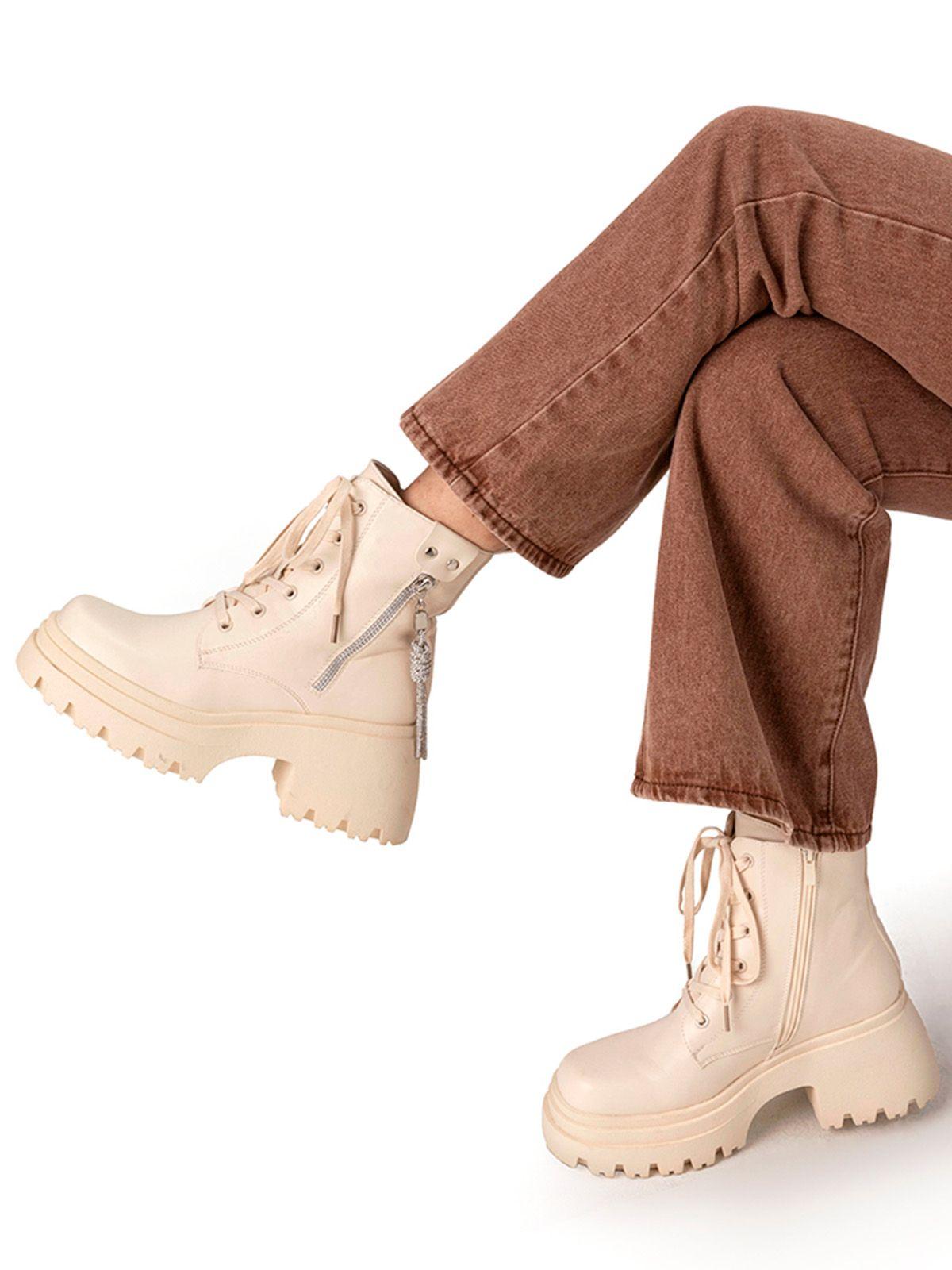 Botin Beige Casual Mujer Weide DH69-1